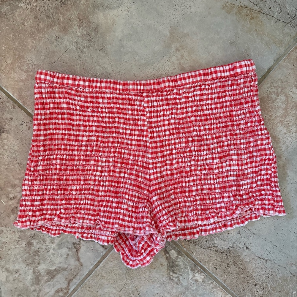 Cotton On Red Gingham Bloomer Shorts Women’s 8 Smocked Elastic Y2K Coquette Girl